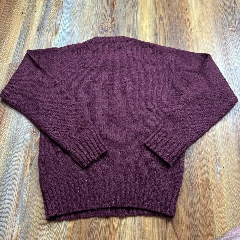 Vintage Polo Ralph Lauren Sweater Girls Size 16 Purple Wool Crewneck Knit 90s